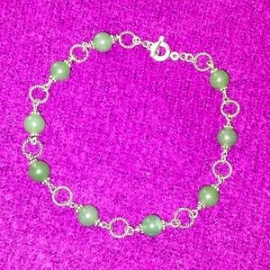 Vintage silpada necklane Jade and  Sterling Silver 925 natural Stone . Nice